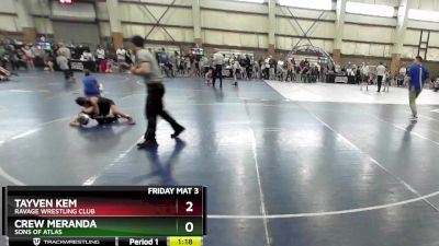 58 lbs Quarterfinal - Tayven Kem, Ravage Wrestling Club vs Crew Meranda, Sons Of Atlas