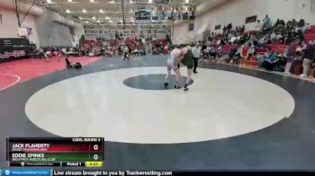 160 Boys Cons. Round 3 - Eddie Spinks, Wolfpack Wrestling Club vs Jack Flaherty, Rocky Mountain High