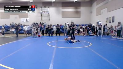 70-73 lbs Champ. Round 2 - Ryder Kluesner, Lakeland Wrestling Club vs Titan Richards, Bonners Ferry Wrestling Club