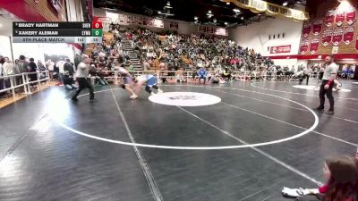 285 lbs 5th Place Match - Xakery Aleman, Lyman vs Brady Hartman, Sheridan