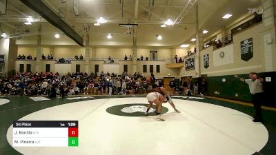 195 lbs 3rd Place - Jose Bonilla, New Bedford vs Marc Pineiro, Saint John's Prep