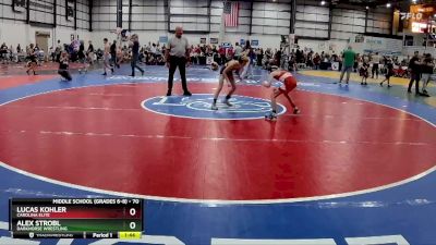 70 lbs 1st Place Match - Lucas Kohler, Carolina Elite vs Alex Strobl, Darkhorse Wrestling