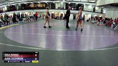 145 lbs Round 5 (16 Team) - Alissa Caltagirone, Northern Michigan University vs Tayla Tildsley, Sacred Heart University