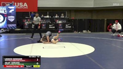 90 lbs Quarterfinal - Kelby Adriano, Rhyno Academy Of Wrestling vs Lennox Deringer, South Hills Wrestling Academy