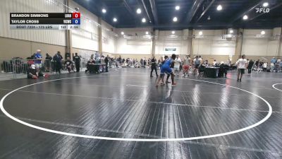 175 lbs Consi Of 4 - Brandon Simmons, Lugo Wrestling Club vs Taylor Cross, Youth Impact Center Wrestling Club