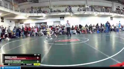 70 lbs Cons. Semi - Brogan Kohler, Chesterton Wrestling Club vs Berek Davis, Contenders Wrestling Academy