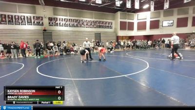 102 lbs Quarterfinal - Brady Davies, Riverton Wolf Pack Wrestling vs Kaysen Robinson, American Fork Cavemen