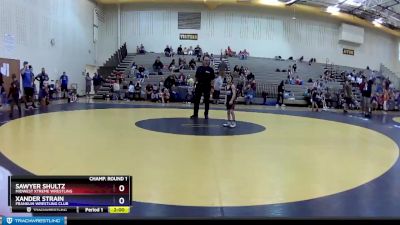 49 lbs Champ. Round 1 - Sawyer Shultz, Midwest Xtreme Wrestling vs Xander Strain, Franklin Wrestling Club