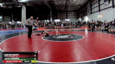 113 lbs Semifinals (4 Team) - Lucas Gardner, CAROLINA ELITE WRESTLING CLUB vs Sawyer Propst, COMBAT ATHLETICS