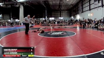 113 lbs Semifinals (4 Team) - Lucas Gardner, CAROLINA ELITE WRESTLING CLUB vs Sawyer Propst, COMBAT ATHLETICS