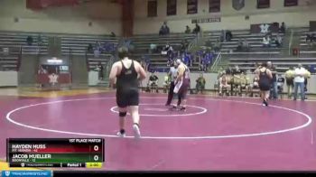 285 lbs Finals (2 Team) - Hayden Huss, Mt. Vernon vs Jacob Mueller, Boonville