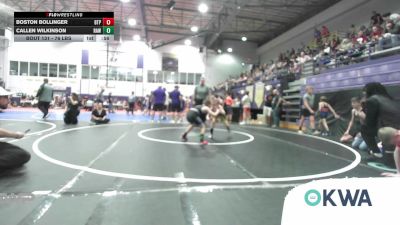 76 lbs Consolation - Boston Bollinger, Tulsa Blue T Panthers vs Callen Wilkinson, Raw Wrestling Club