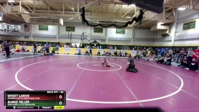 50 lbs Cons. Round 3 - Burke Miller, Badlands Little Brawlers vs Wyatt Larive, Sturgis Youth Wrestling Club