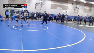 132 lbs 2nd Place Match - Adan De La Fuente, Nyssa Bulldog Mat Club vs Ashton Lewis, Middleton Wrestling Club