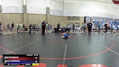 70-85 lbs 1st Place Match - Kian Franklin, IN vs Brock Bowman, OH