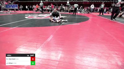 45 lbs Quarterfinal - John Erbe, Sperry Wrestling Club vs Lane Pankaskie, Claremore Wrestling Club