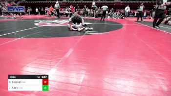 45 lbs Quarterfinal - John Erbe, Sperry Wrestling Club vs Lane Pankaskie, Claremore Wrestling Club