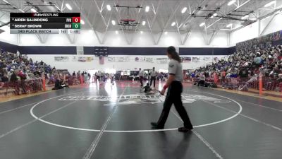 Boys 108 lbs 3rd Place Match - Seraf Brown, Shasta Charter Academy Boys vs Aiden Salindong, Pleasant Valley Boys