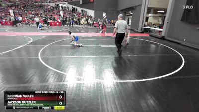 90 lbs Cons. Round 3 - Brennan Wolfe, Nekoosa vs Jackson Butzler, ParkviewAlbany Youth Wrestling