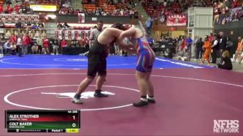 4A 285 lbs Champ. Round 1 - Colt Baker, Burlington vs Alex Strother, Santa Fe Trail