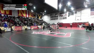 126 lbs Quarterfinal - Caden Garriott, South Torrance vs Kayden Vasquez, South Hills