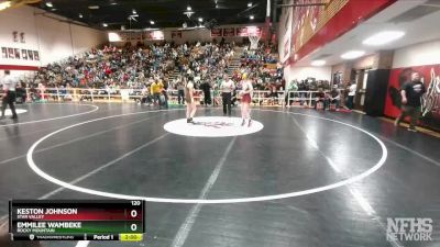 120 lbs Champ. Round 1 - Emmilee Wambeke, Rocky Mountain vs Keston Johnson, Star Valley