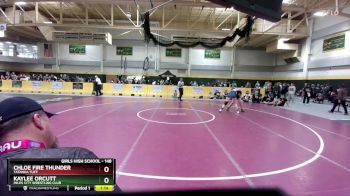 148 lbs Quarterfinal - Kaylee Orcutt, Miles City Wrestling Club vs Chloe Fire Thunder, Tatanka Tuff