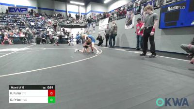 49 lbs Round Of 16 - Kasen Fuller, Comanche Takedown Club vs Drew Price, Team Tulsa Wrestling Club