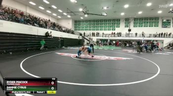 113 lbs Champ. Round 1 - Ryder Pincock, Thunder Ridge vs Sammie Cyrus, Dubois