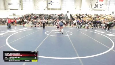 170 lbs Round 4 - Bryleigh Wicks, Grindhouse Wrestling Club vs Lilly Sorenson, Club Not Listed