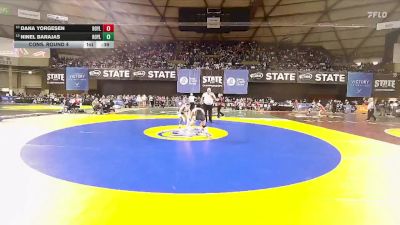 Girls 1B/2B/1A 105 Cons. Round 4 - Ninel Barajas, Royal (Girls) vs Dana Yorgesen, Royal (Girls)