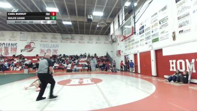 100 lbs Cons. Round 6 - Cara Burrup, Fruitland vs Dulce Lujan, Borah