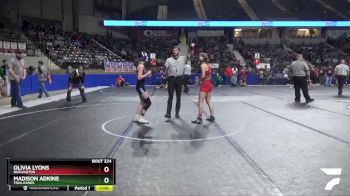 120 lbs Cons. Round 2 - Olivia Lyons, Burlington vs Madison Adkins, Trailhands