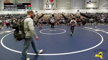 96 lbs Champ. Round 2 - Oliver McClary, District 3 Wrestling vs Gavin OBrocta, Purple Eagles Wrestling Academy