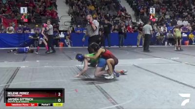 100 lbs Quarterfinal - Jayden Gittrich, Wichita Blue Knights vs Selene Perez, Falcon Empire