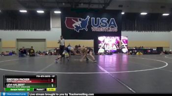 97 lbs 1st Place Match - Greysen Packer, Team Idaho Wrestling Club vs Levi Halbert, Nebraska Boyz Wrestling