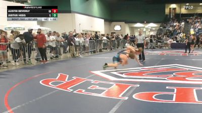 157 lbs Round Of 64 - Austin Beverly, GA vs Justus Heeg, IL