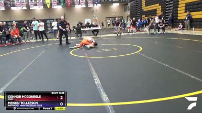 100 lbs 5th Place Match - Connor McGonegle, Iowa vs Meison Tollefson, Northeast Iowa Wrestling Club