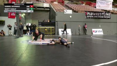 Bantam - 45 lbs 3rd Place Match - Gabriel Gutierrez, Ripon Tribe Wrestling Club vs Marty Cablay, Total Kaos Wrestling Club