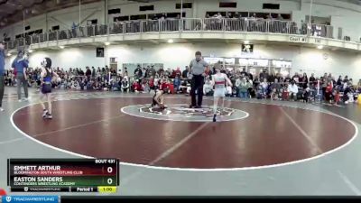 43 lbs Cons. Round 4 - Easton Sanders, Contenders Wrestling Academy vs Emmett Arthur, Bloomington South Wrestling Club