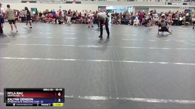 50-55 lbs Round 2 - Kalynn Denison, HitSquad Elite Wrestling Club vs Myla Rau, Unattached