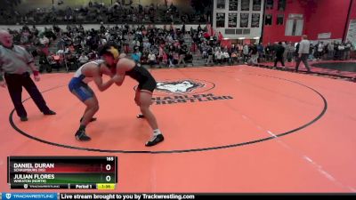 165 lbs Cons. Round 3 - Julian Flores, Wheaton (NORTH) vs Daniel Duran, SCHAUMBURG (HS)