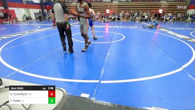 138 lbs Semifinal - Caleb Crawford, Bixby HS Boys vs Thomas Toteh, Tulsa Union