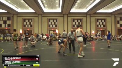 145 lbs Round 4 (6 Team) - Kenny Leverich, BlueWave vs Riley Gutierrez, Jersey Elite