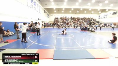 113 lbs Cons. Round 2 - Bryce Thompson, Threshold Wrestling Club vs Spencer Clay, Villa Park High School Wrestli