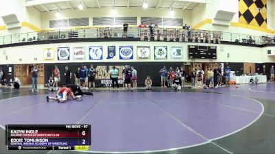 97 lbs 2nd Place Match - Kasyn Ingle, Maurer Coughlin Wrestling Club vs Eddie Tomlinson, Central Indiana Academy Of Wrestling