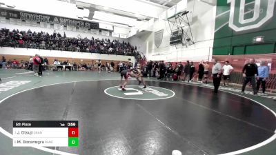 126 lbs 5th Place - Jonathan Otsuji, Orange Lutheran vs Martin Bocanegra, Rancho Cucamonga