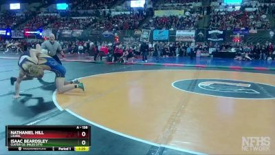 A - 138 lbs Semifinal - Nathaniel Hill, Laurel vs Isaac Beardsley, Custer Co. (Miles City)