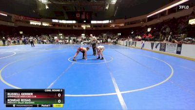 111 lbs Cons. Round 3 - Konrad Rosas, Prescott Valley Bighorns vs Russell Gerber, Grindhouse Wrestling Club