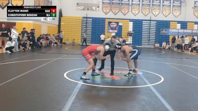 165 lbs Semifinals (8 Team) - Clayton Manzi, Wakulla Hs vs Christopher Benzan, Mater Lakes Academy